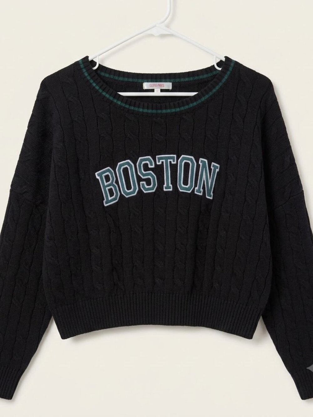 Stella Tweed Boston Cropped Varsity Sweater - Picture 1 of 10